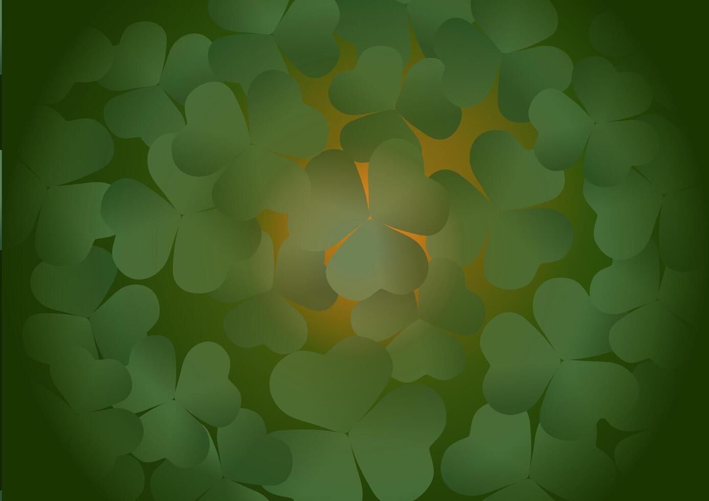 Dense clover leaves with a warm, glowing center vector