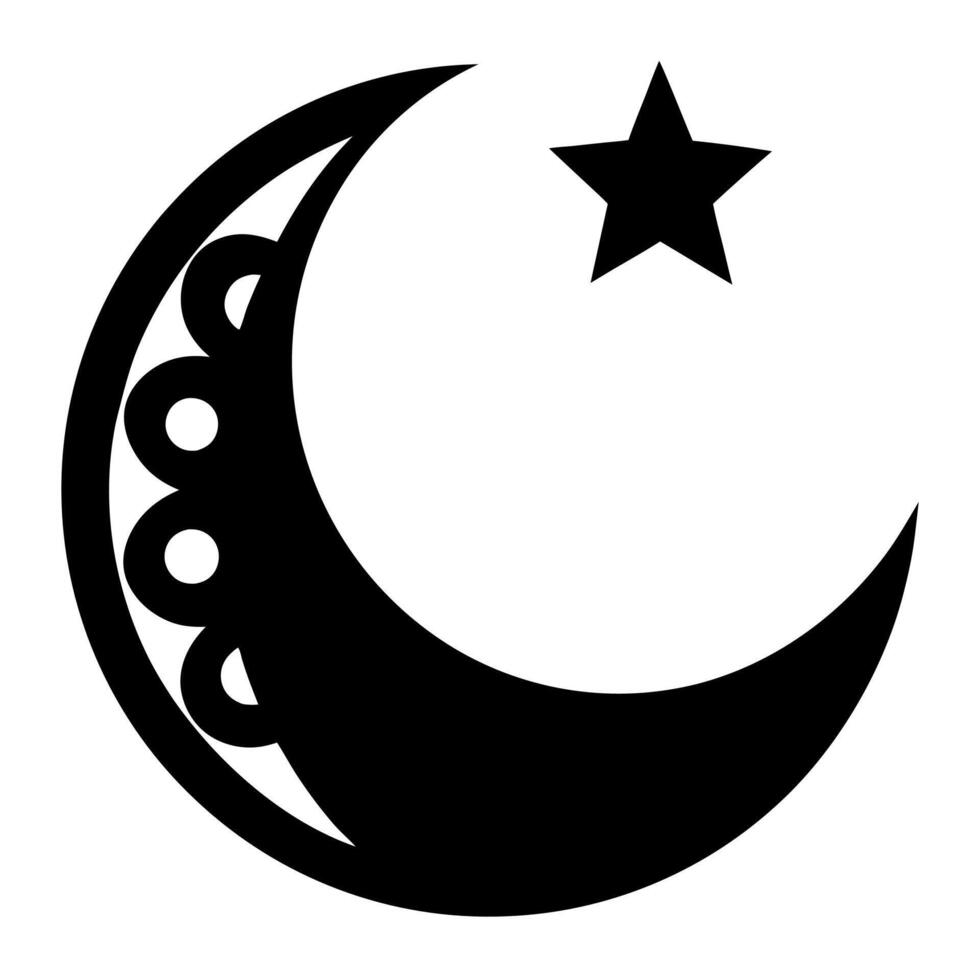 Moon Icon Silhouette Corner Ornament for Creative Design vector