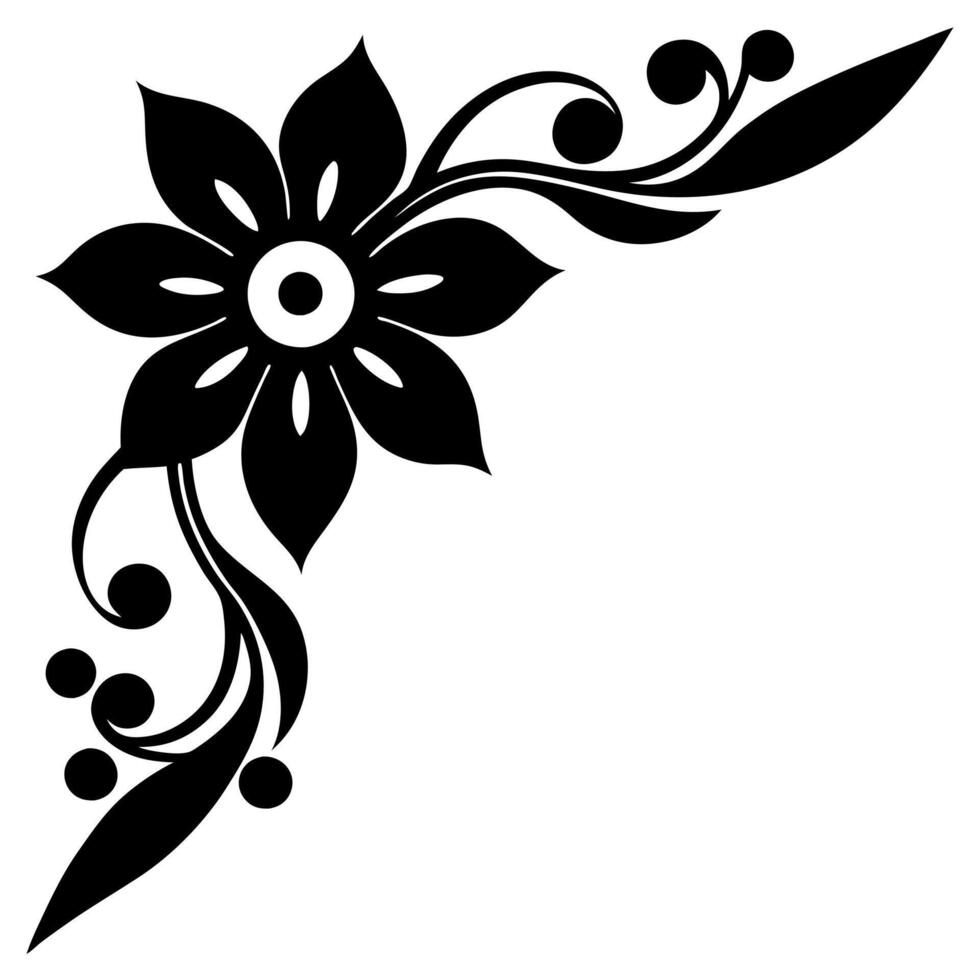 Elegant Floral Corner Elements Ornamental Patterns vector