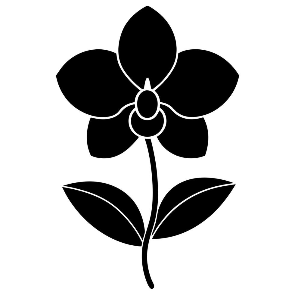 Floral Silhouette Design with Corner Ornaments for Creative Projects vector