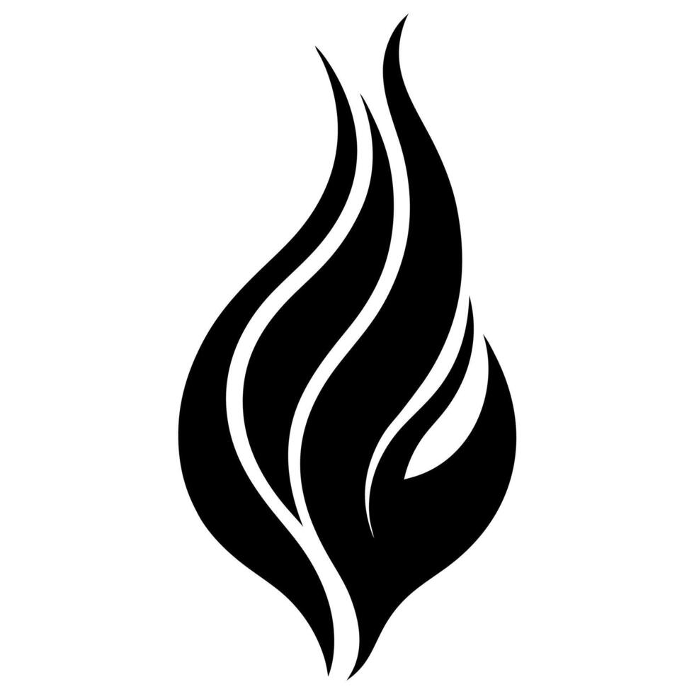 Elegant Fire Silhouette Corner Ornament for Creative Designs vector