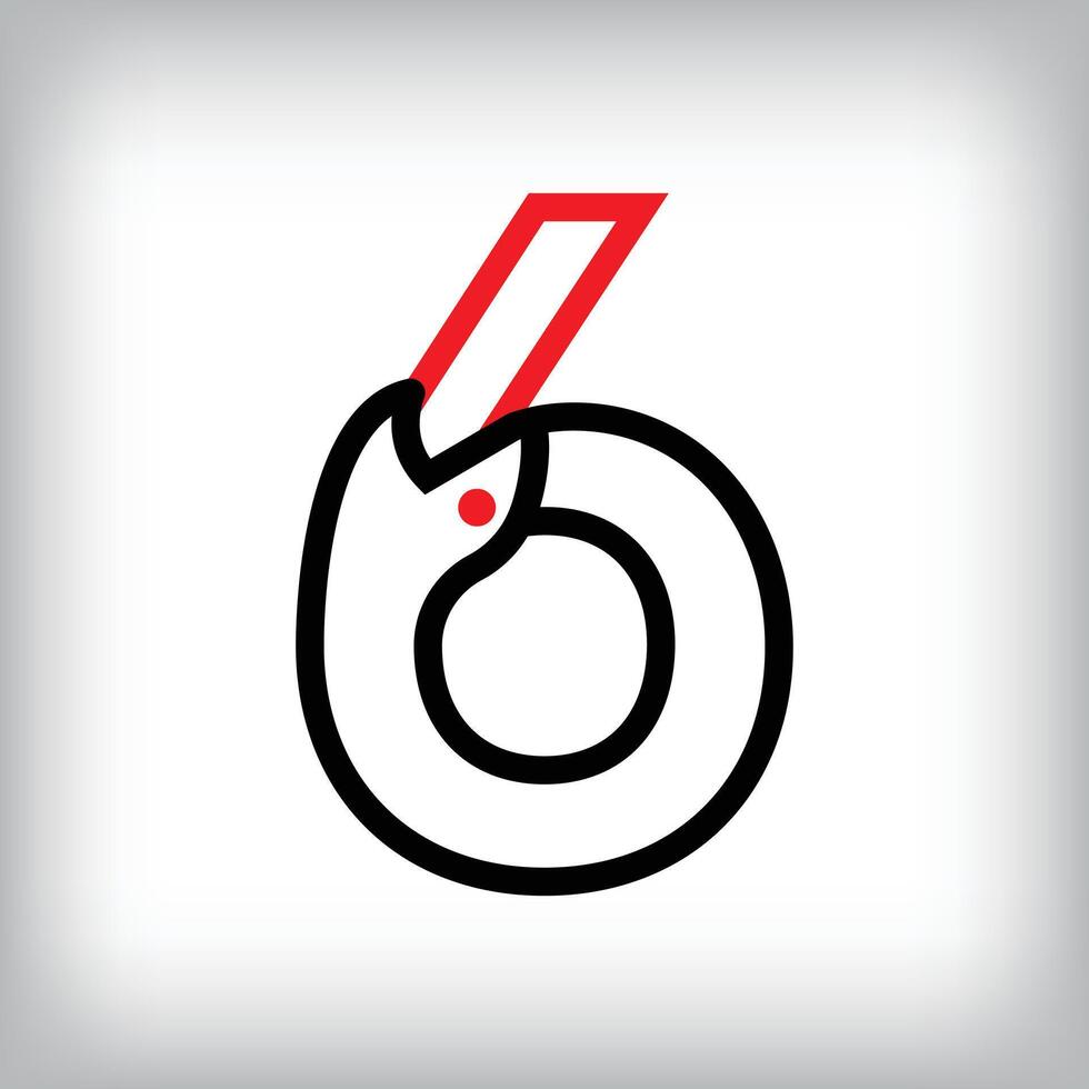 Ouroboros infinity number 6 logo design. Self-eating snake linear design for companies. Traditional reptile template vector