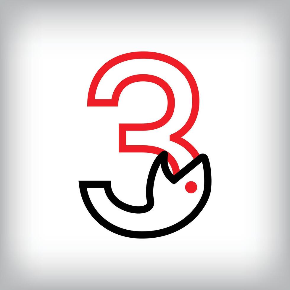 Ouroboros infinity number 3 logo design. Self-eating snake linear design for companies. Traditional reptile template vector