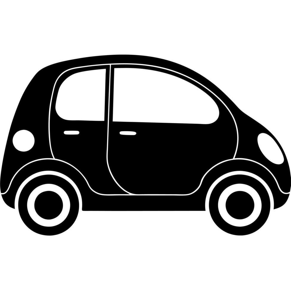 Clean Car Silhouette Illustration for Modern Transportation Themes vector