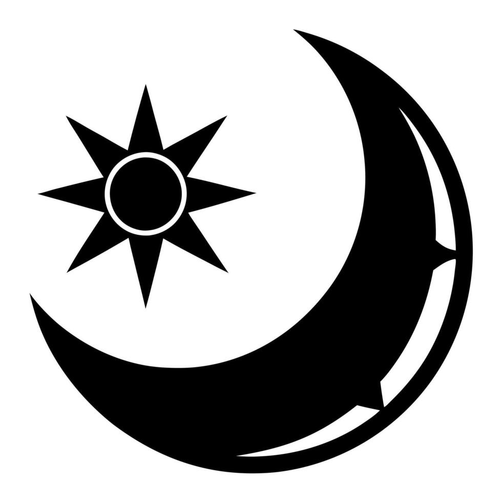 Moon Icon Silhouette Corner Elements and Ornaments for Creative Design vector
