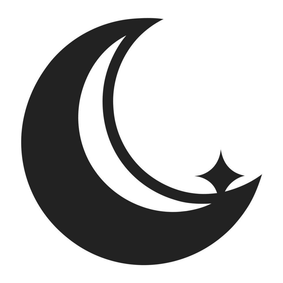 Moon Icon Silhouette Corner Elements and for Creative Design vector