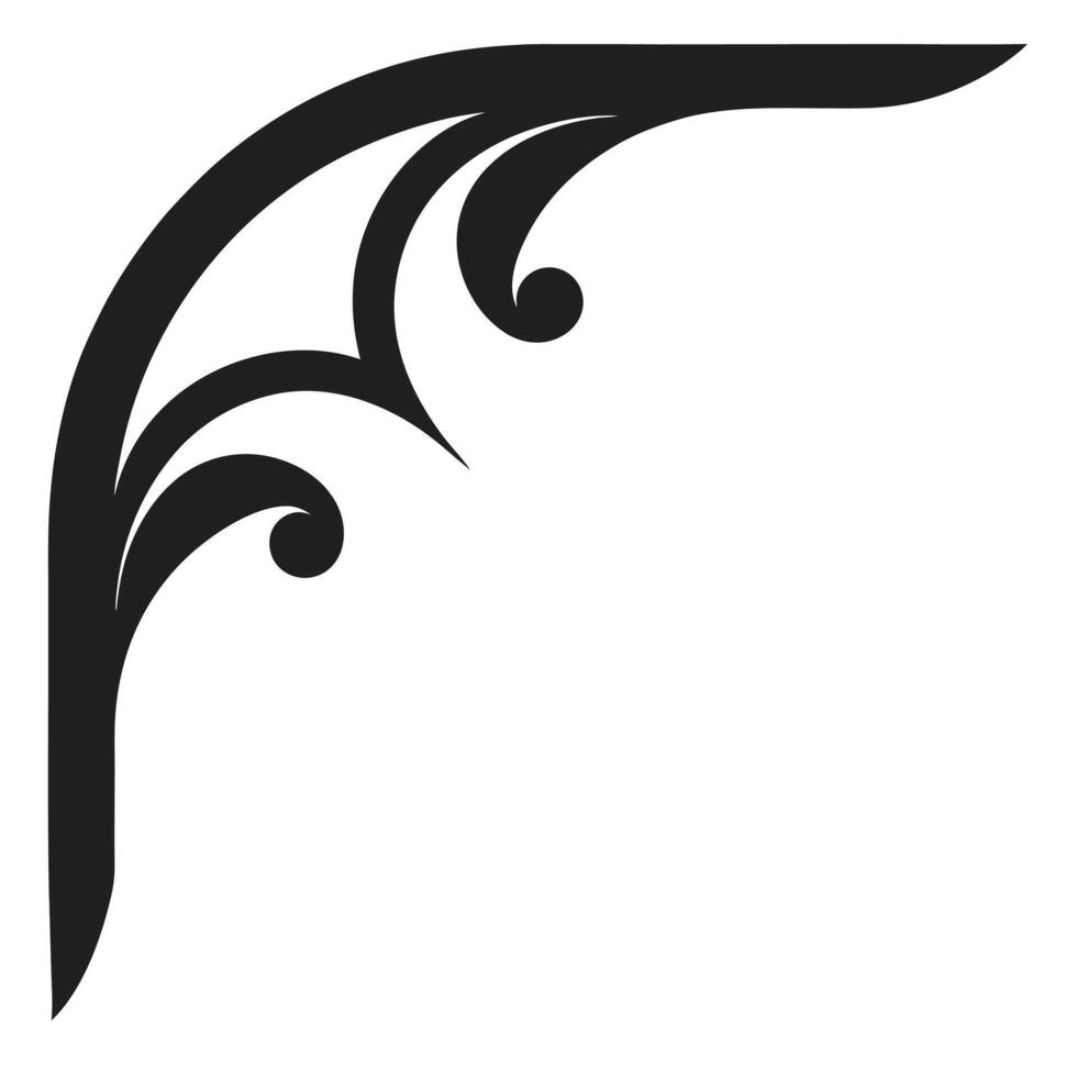 Decorative Corner Elements with Silhouette Design vector