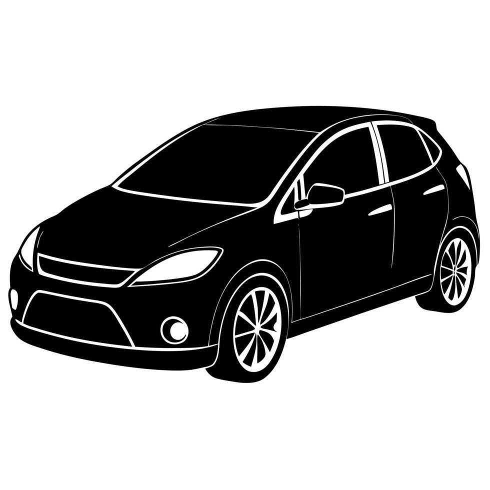 Sleek Automotive Car Silhouette Illustration Perfect for Creative Design Projects vector