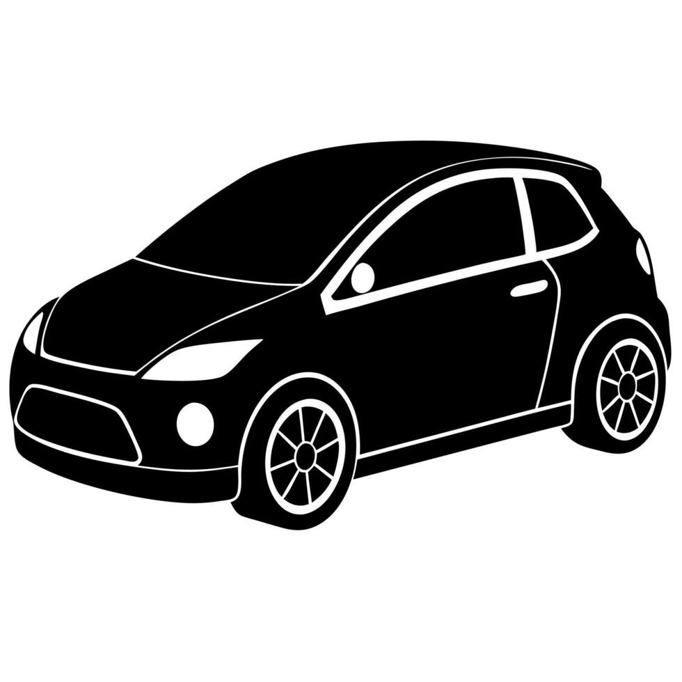 Professional Car Icon Design Silhouette for Logos and Signage vector