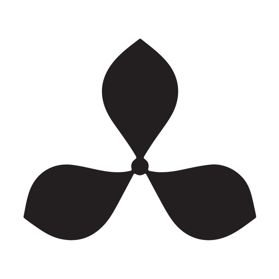 A black 3 leaf flower icon vector