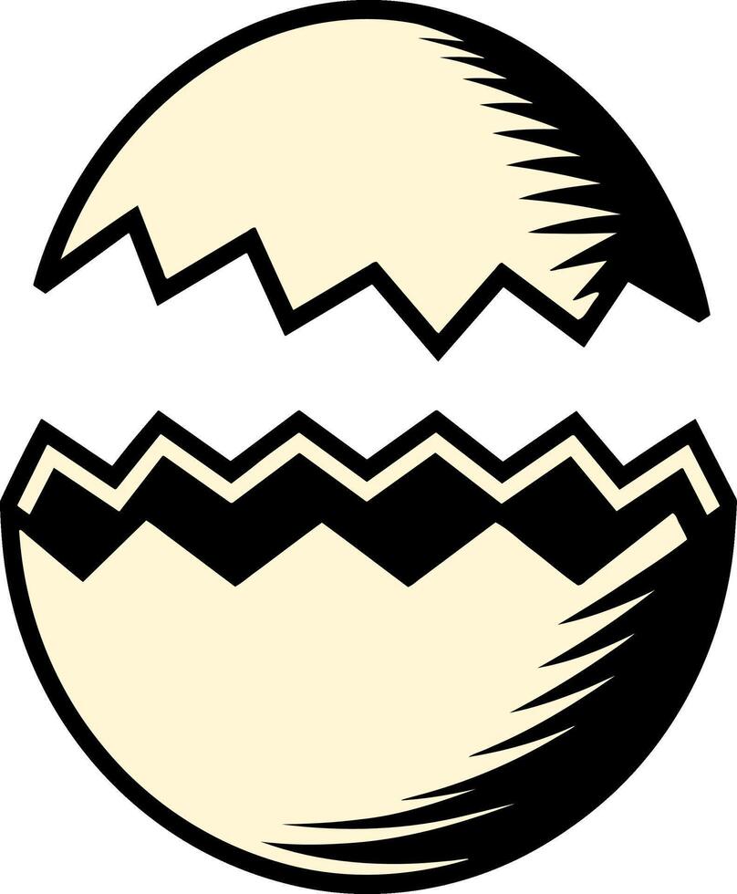 Hatched Egg with Cracked Shell Silhouette vector