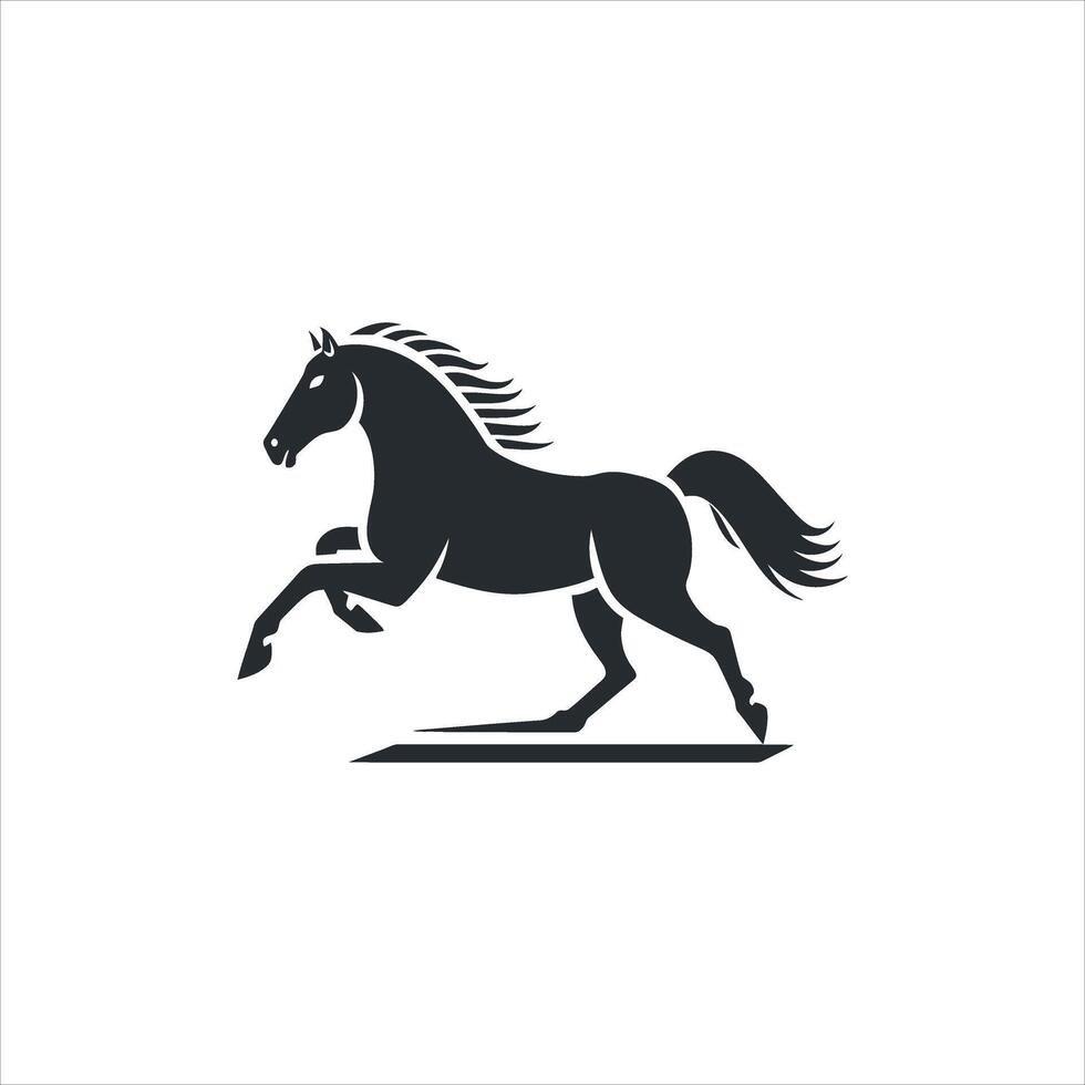Graphic of a Horse with Flowing Mane in a Simple and Bold Design vector
