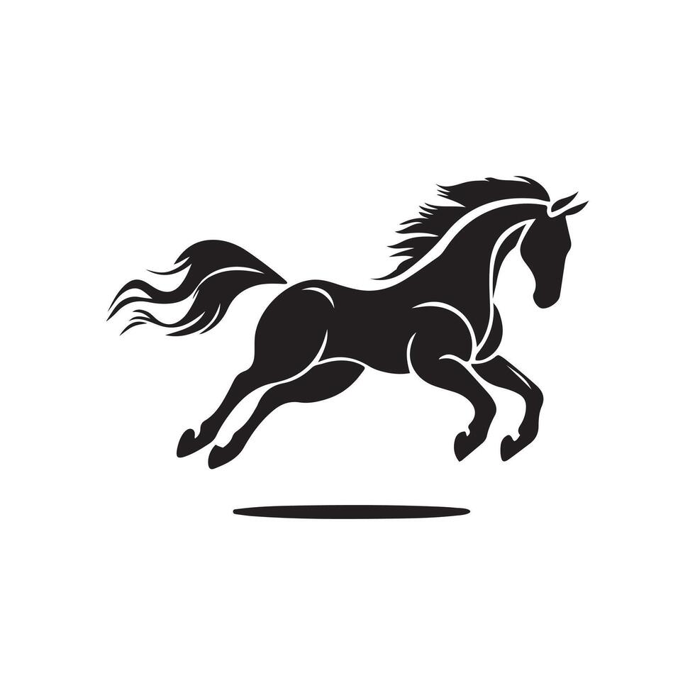 Modern Horse Silhouette Design with Graceful Lines and a Powerful Rearing Pose vector