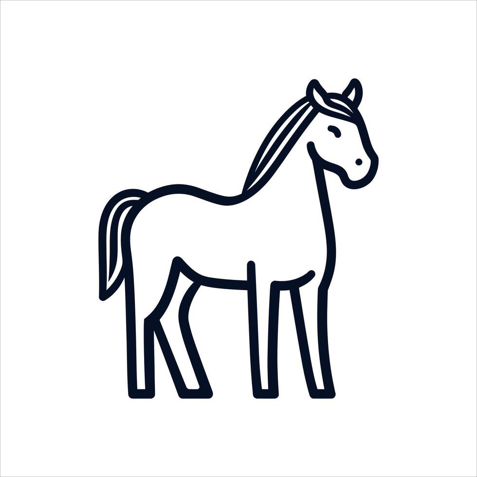 Simple Horse Logo Featuring a Graceful Black Silhouette and Flowing Mane vector