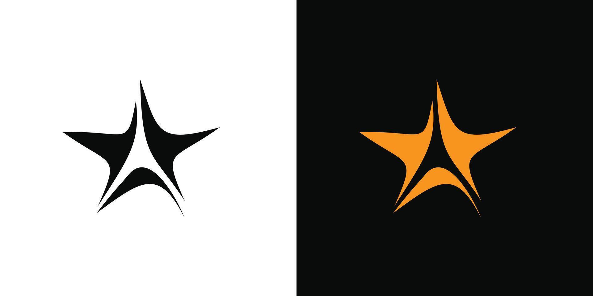 Dynamic Abstract Star Emblem on Contrasting Backgrounds vector