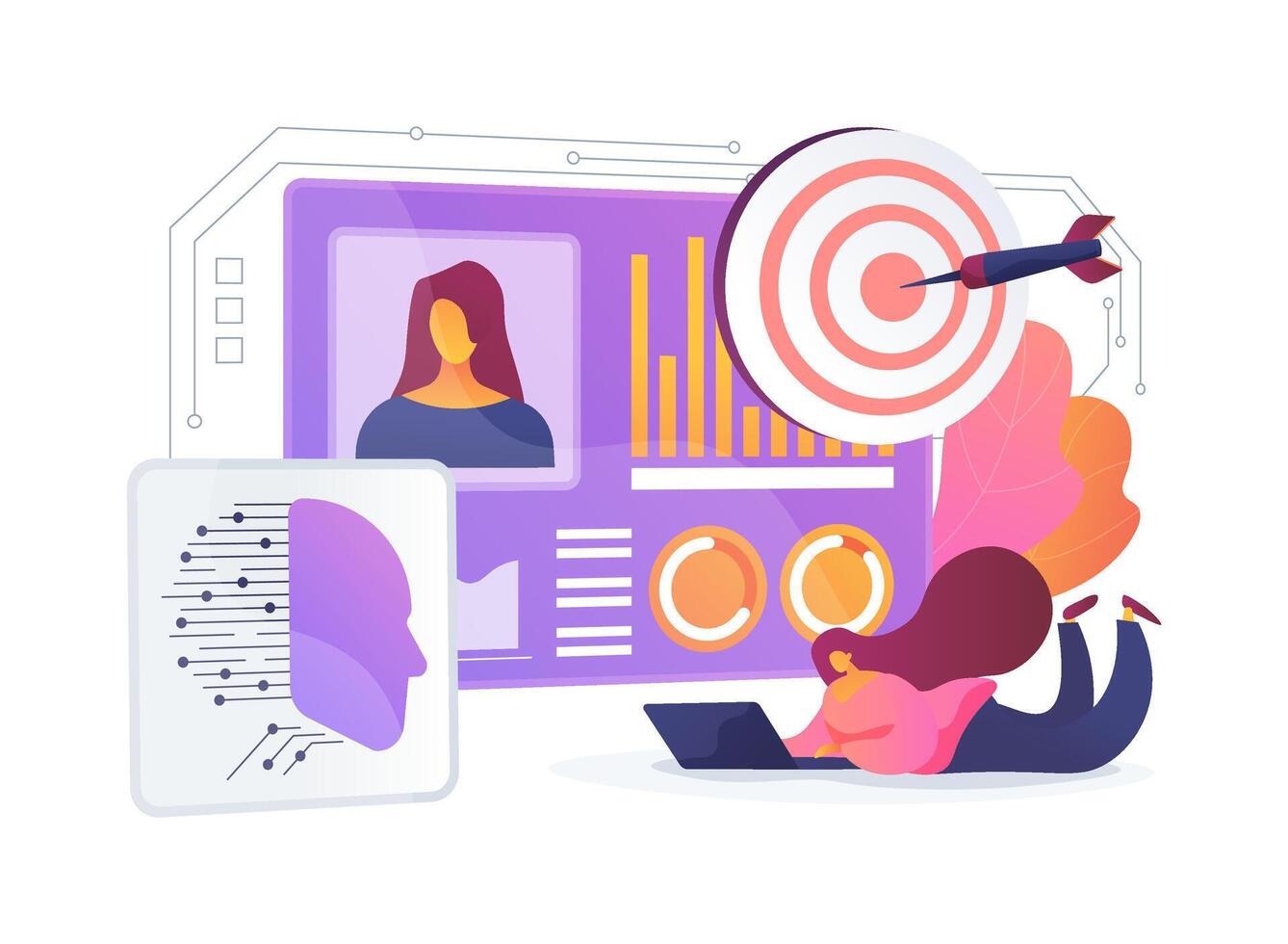 AI-Driven Behavioral Targeting abstract concept illustration. vector