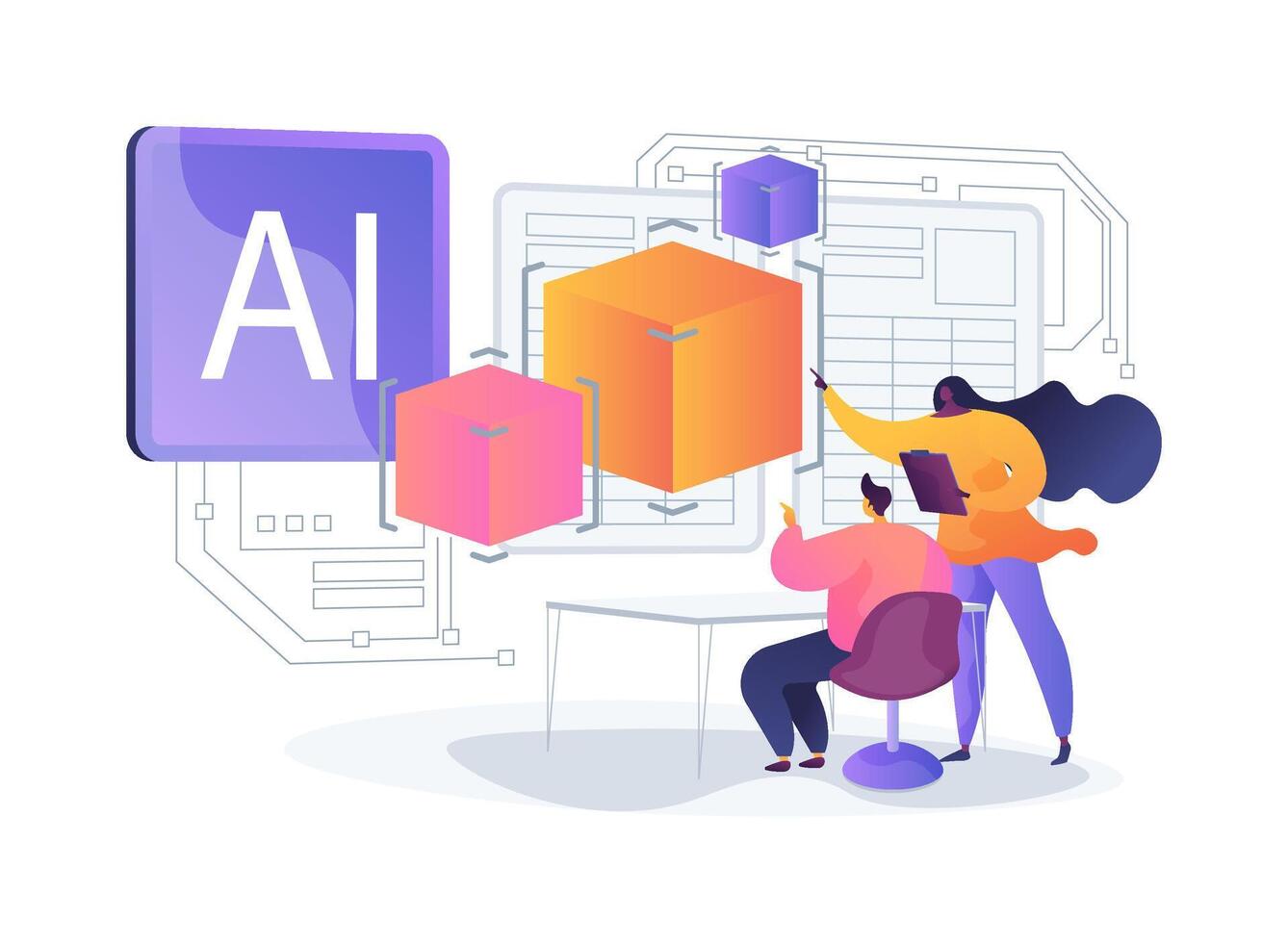 AI-Driven Product Demos abstract concept illustration. vector