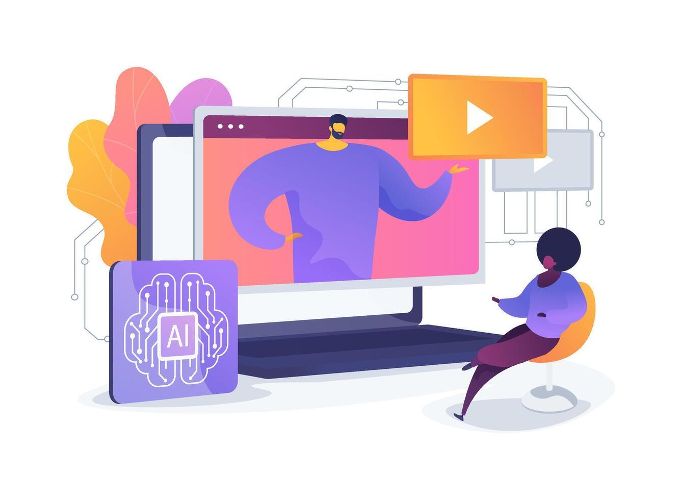 AI-Powered Influencer Marketing Analysis abstract concept illustration. vector
