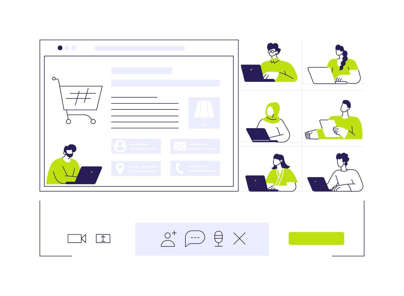 Screen sharing abstract concept illustration. vector