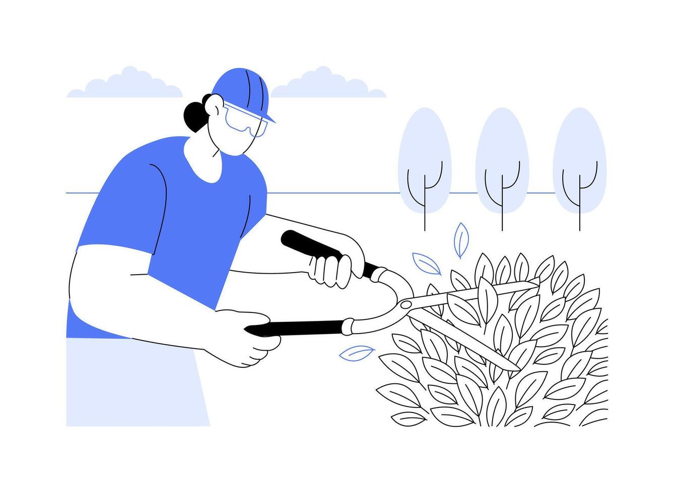 Gardener service isolated cartoon illustrations. vector