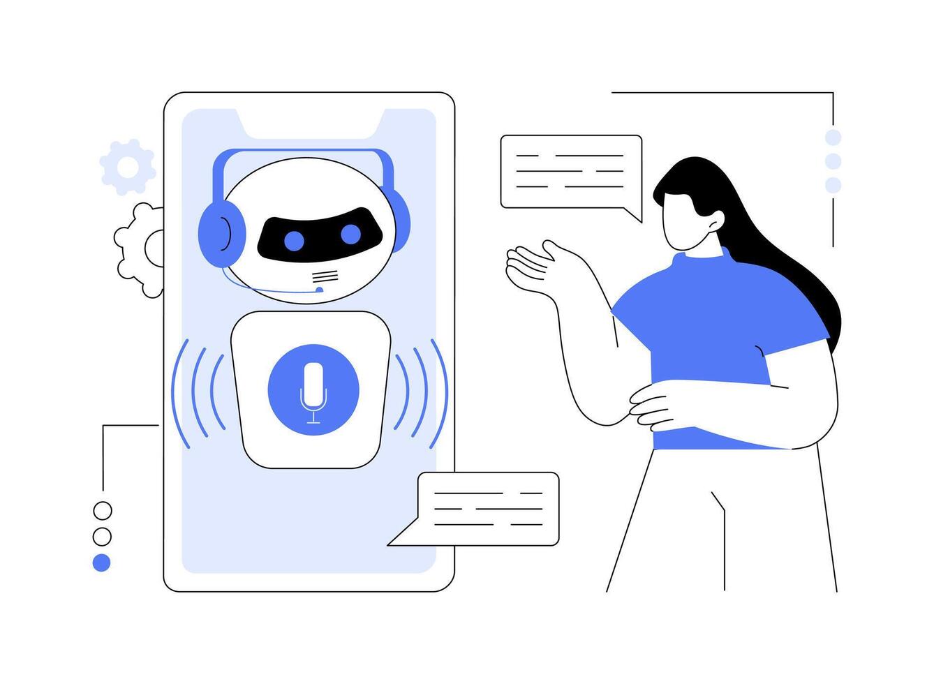 AI-Powered Interactive Voice Response Systems abstract concept illustration. vector