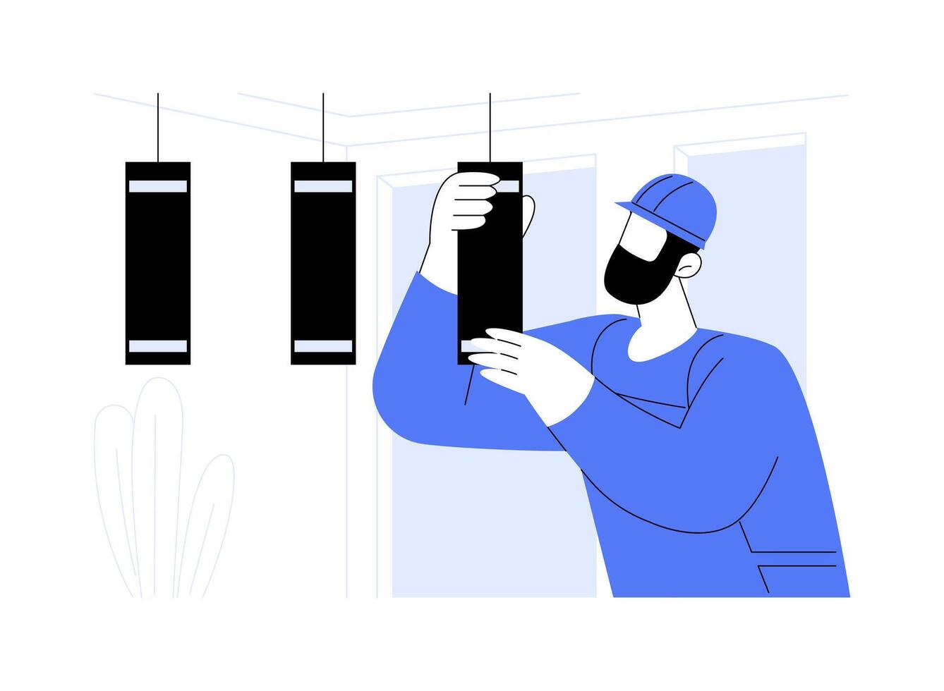 Domestic electrician isolated cartoon illustrations. vector