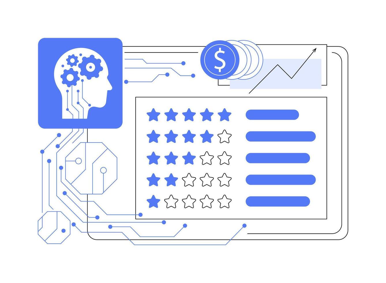 AI-Powered Customer Experience Management abstract concept illustration. vector