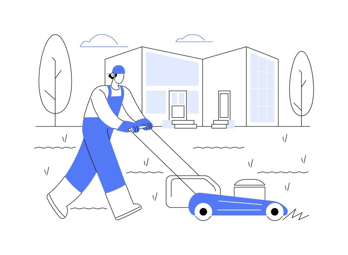 Lawn care service isolated cartoon illustrations. vector