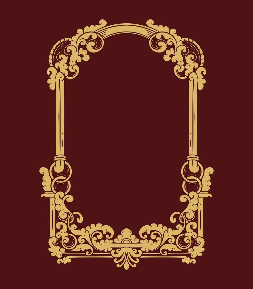 luxury hand drawn ornamental flower frame vector