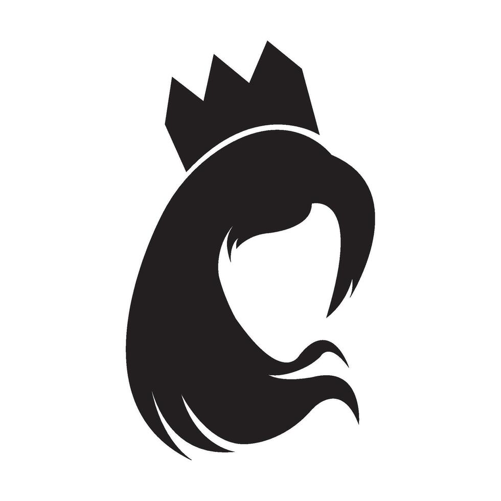 queen crown icon illustration design template vector