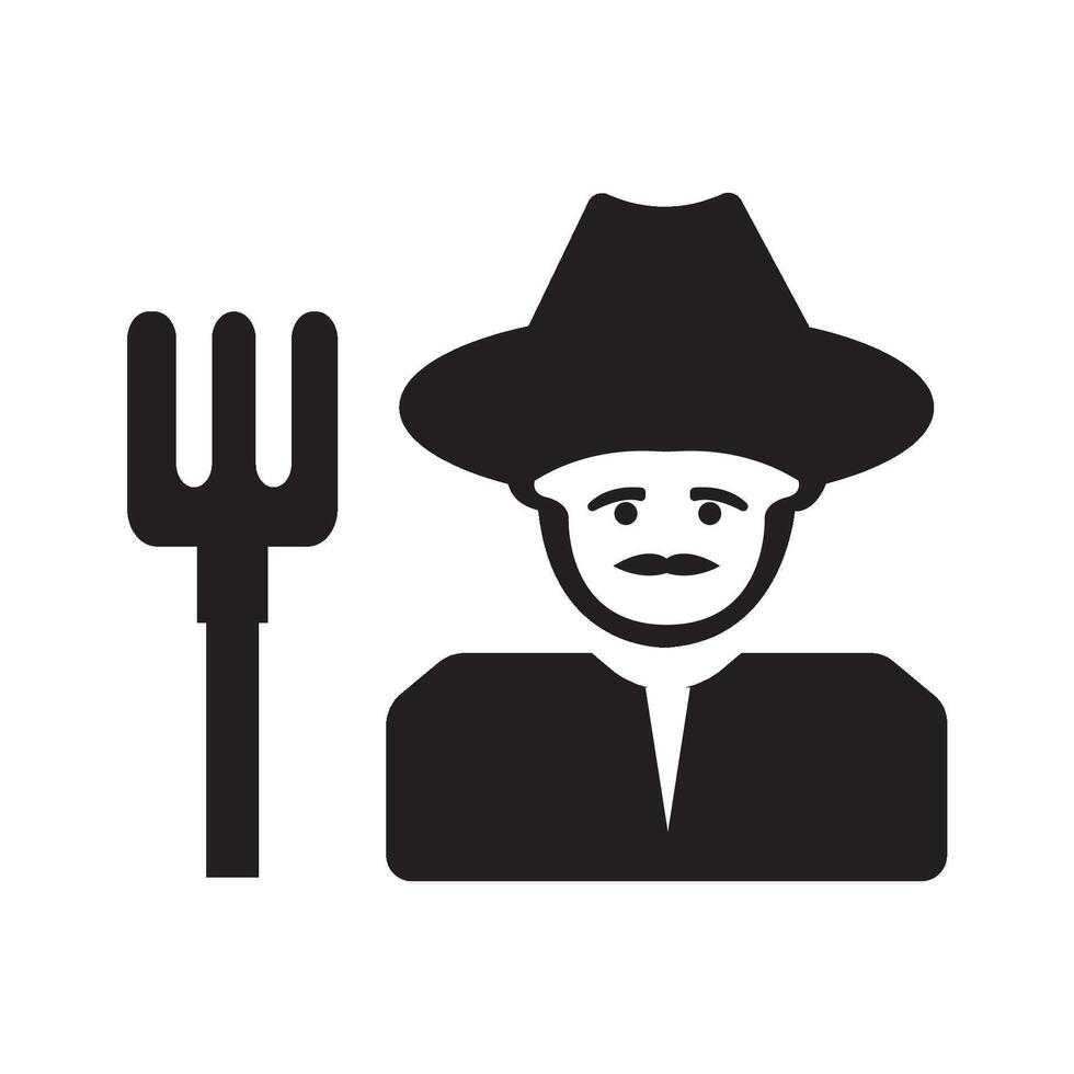 farmer gardening icon illustration design template vector