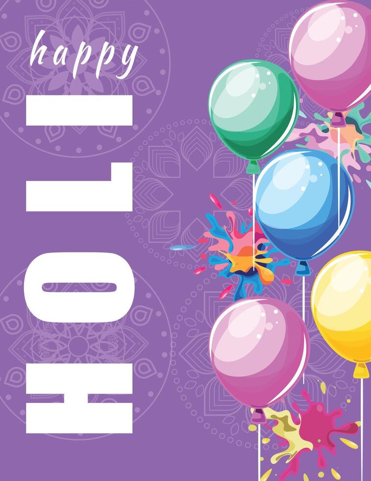Vibrant festive banner with balloons, colorful splashes, and traditional Indian rangoli design, joyful and lively vector
