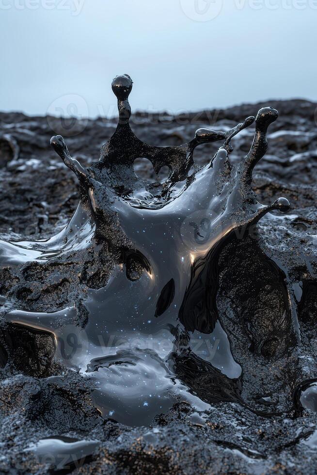 Close up of a dark liquid splash photo