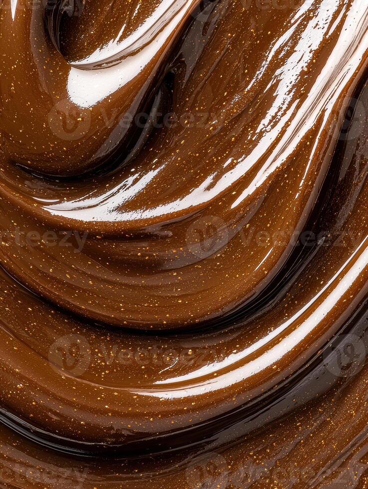Close up of rich, decadent chocolate with gold flakes photo