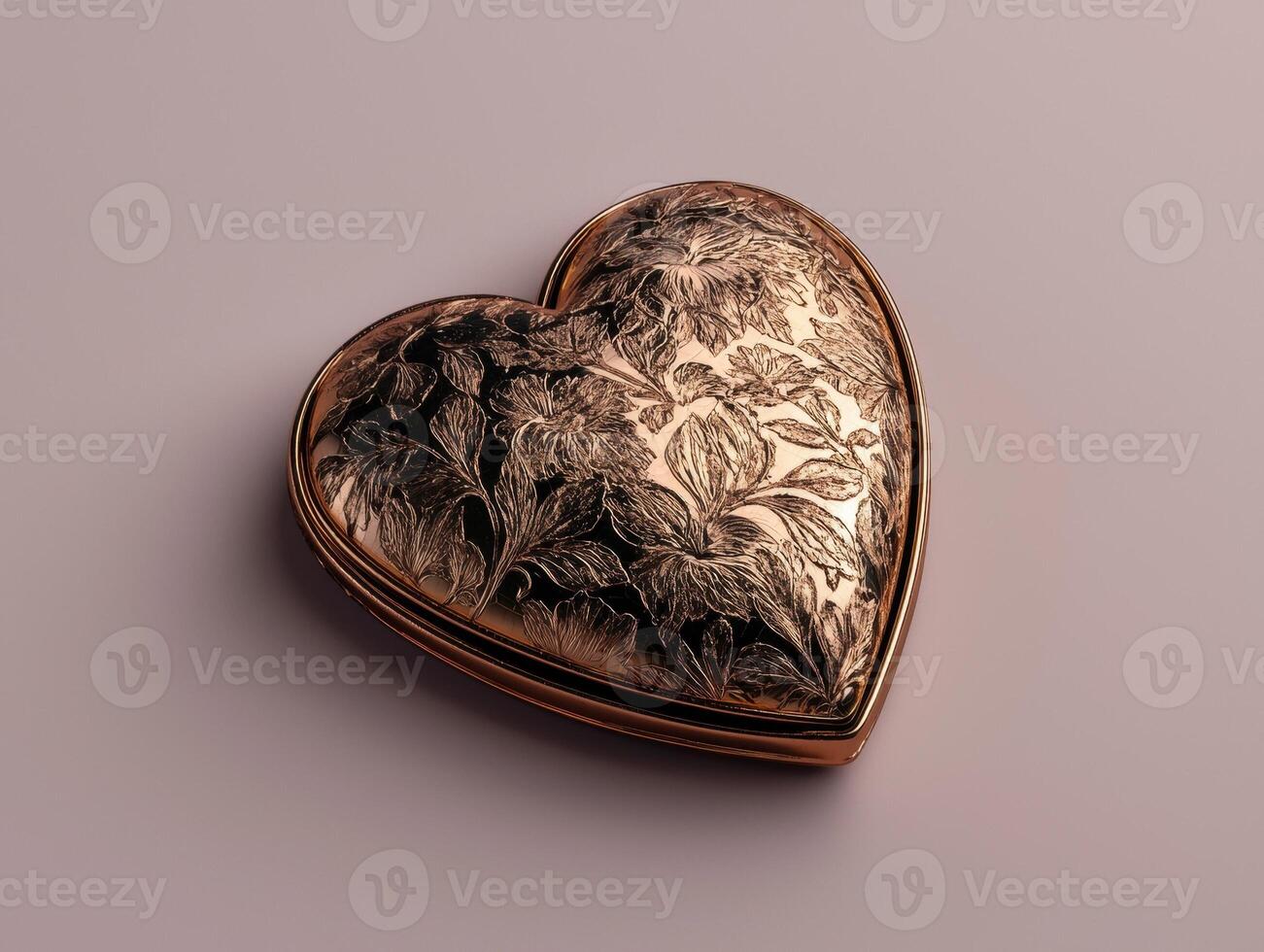 Heart shaped box with floral design photo
