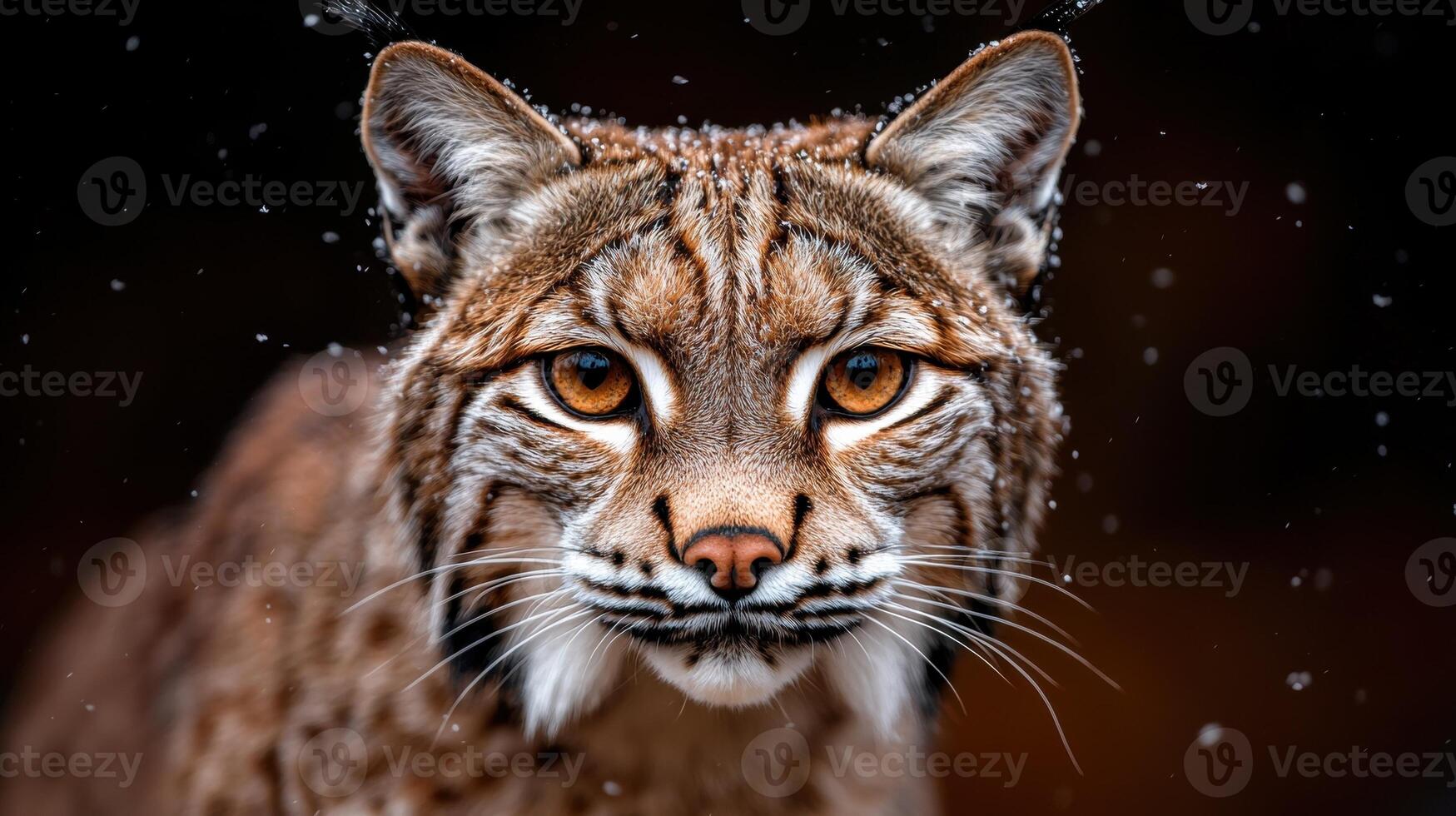 Closeup of a lynx in the snow photo