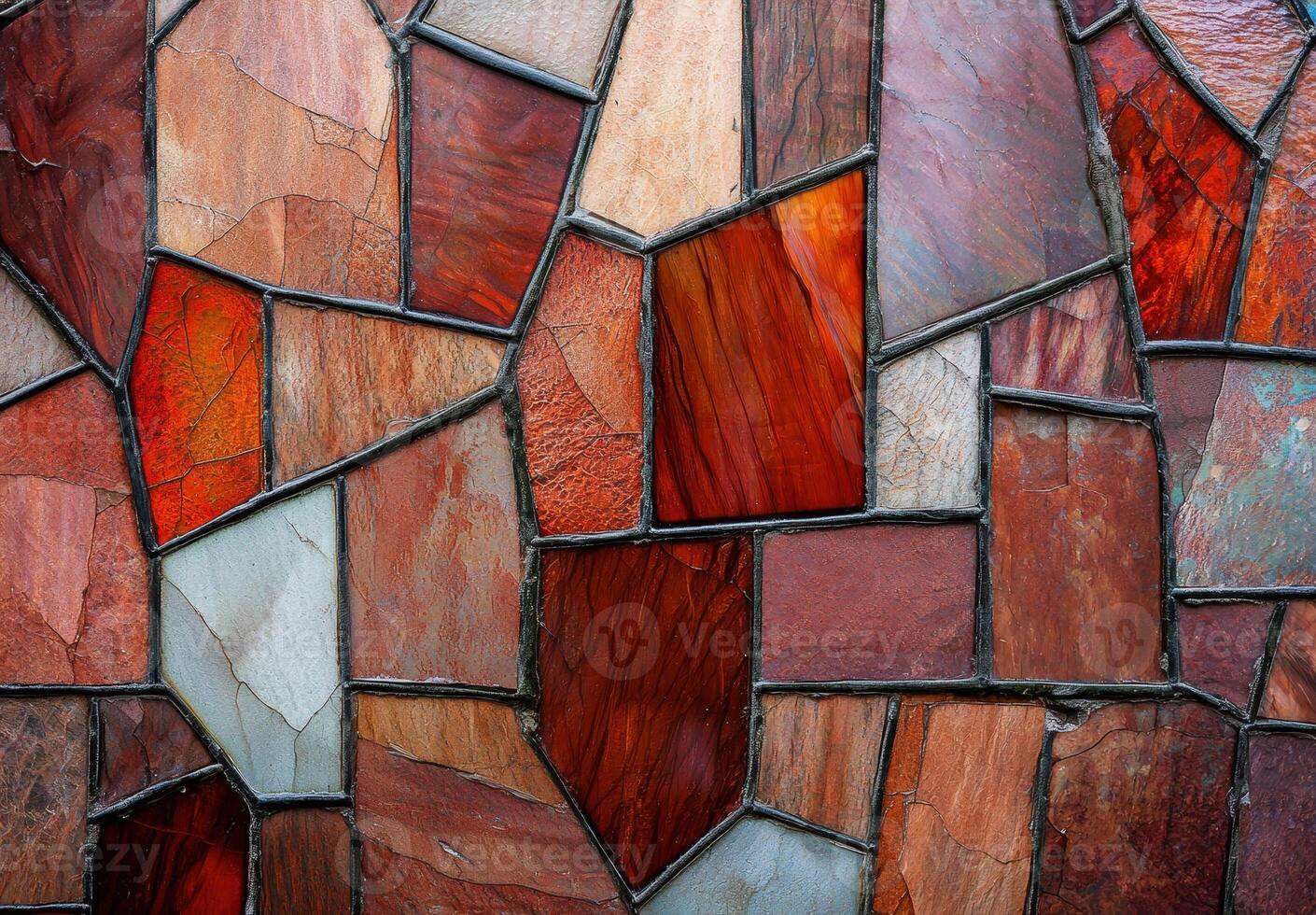 Abstract red and brown stained glass texture background photo