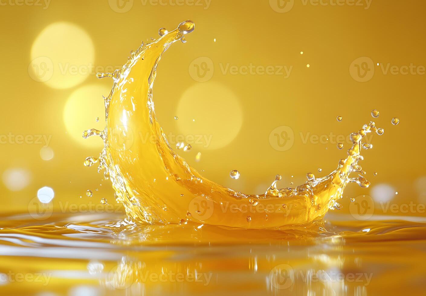 Golden Liquid Creates A Crescent Splash photo