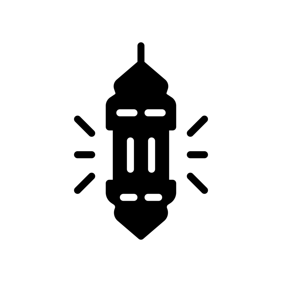 Design Illustration graphic of glow lantern icon with glyph style. Suitable for UI, mobile design, web design, etc. Transparent Background png