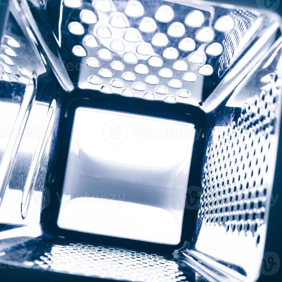 Close up of the interior of a square grater photo