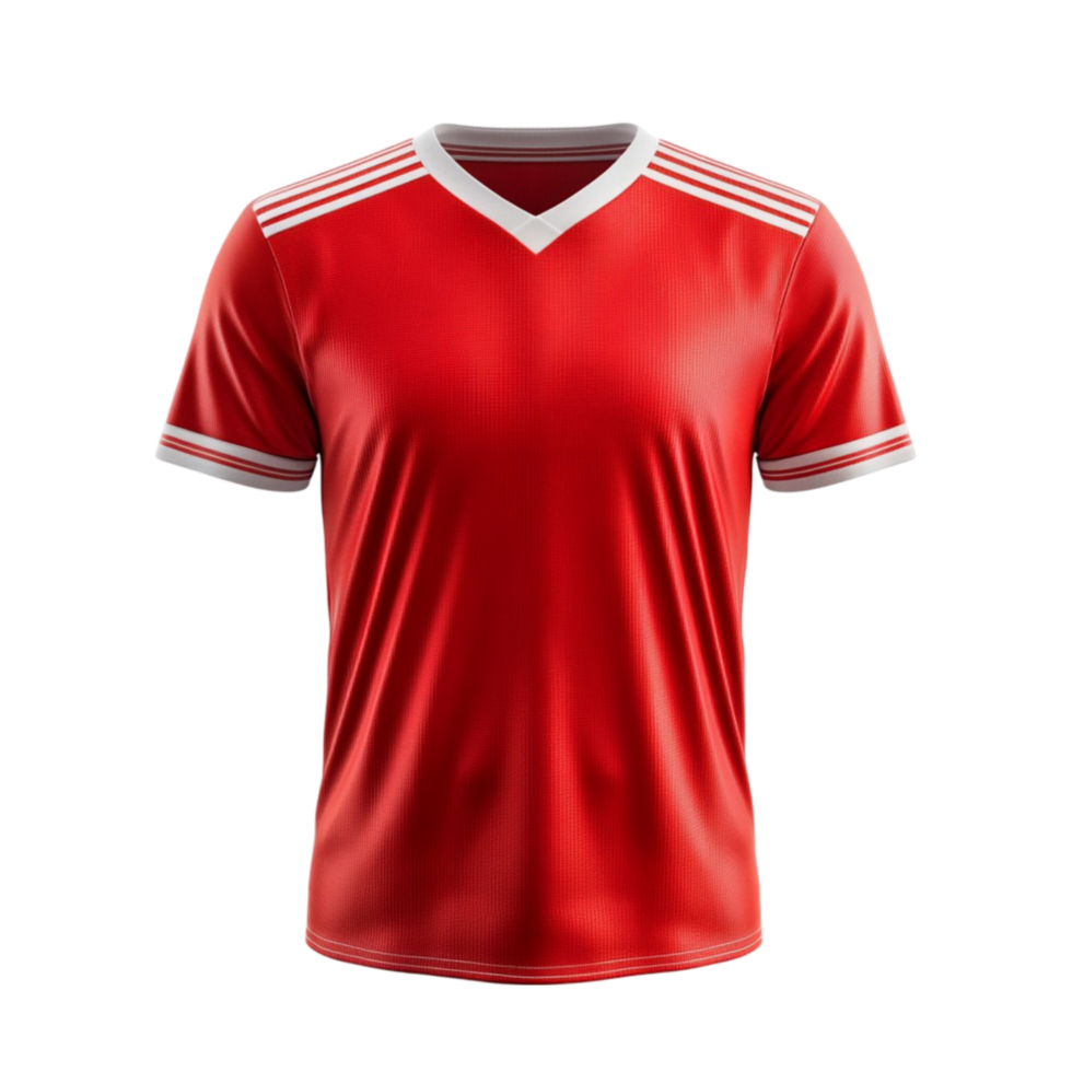 red soccer jersey on transparent background png