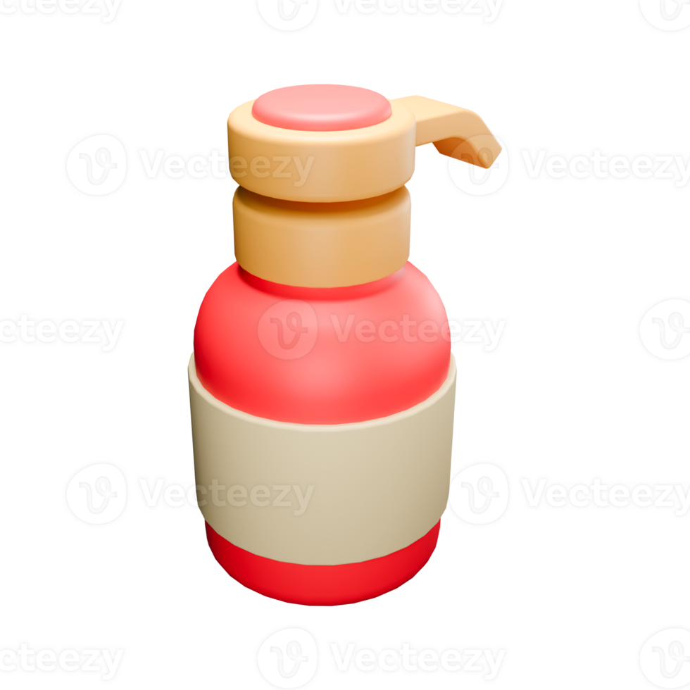 3d icon render a bottle of shampoo png