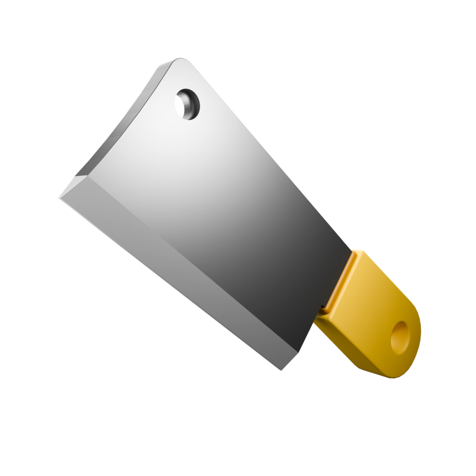 a 3d icon render butcher knife png