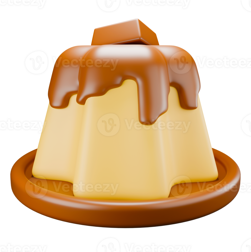 a 3d illustration of jelly with melted chocolate png