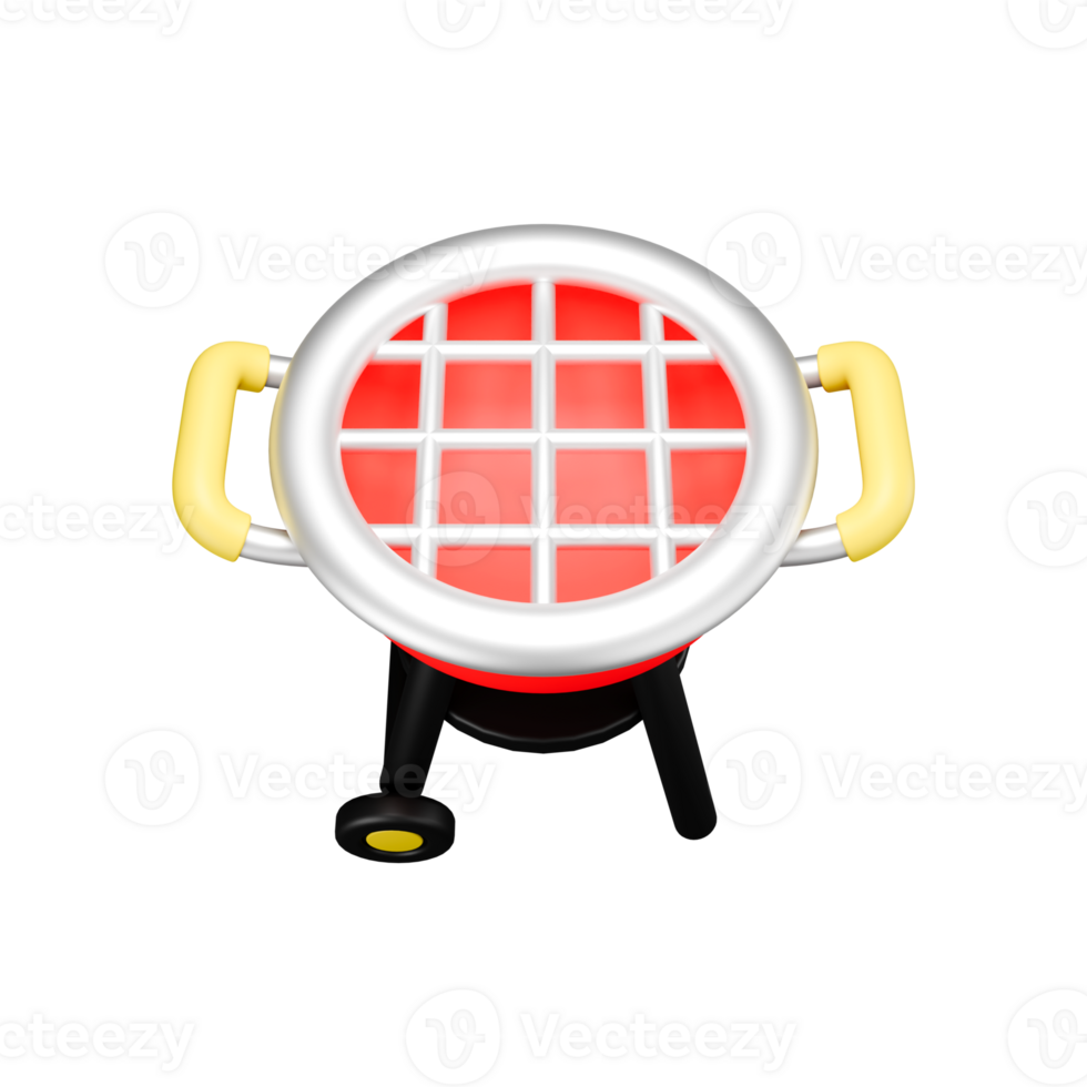 a 3d icon render BBQ grill png