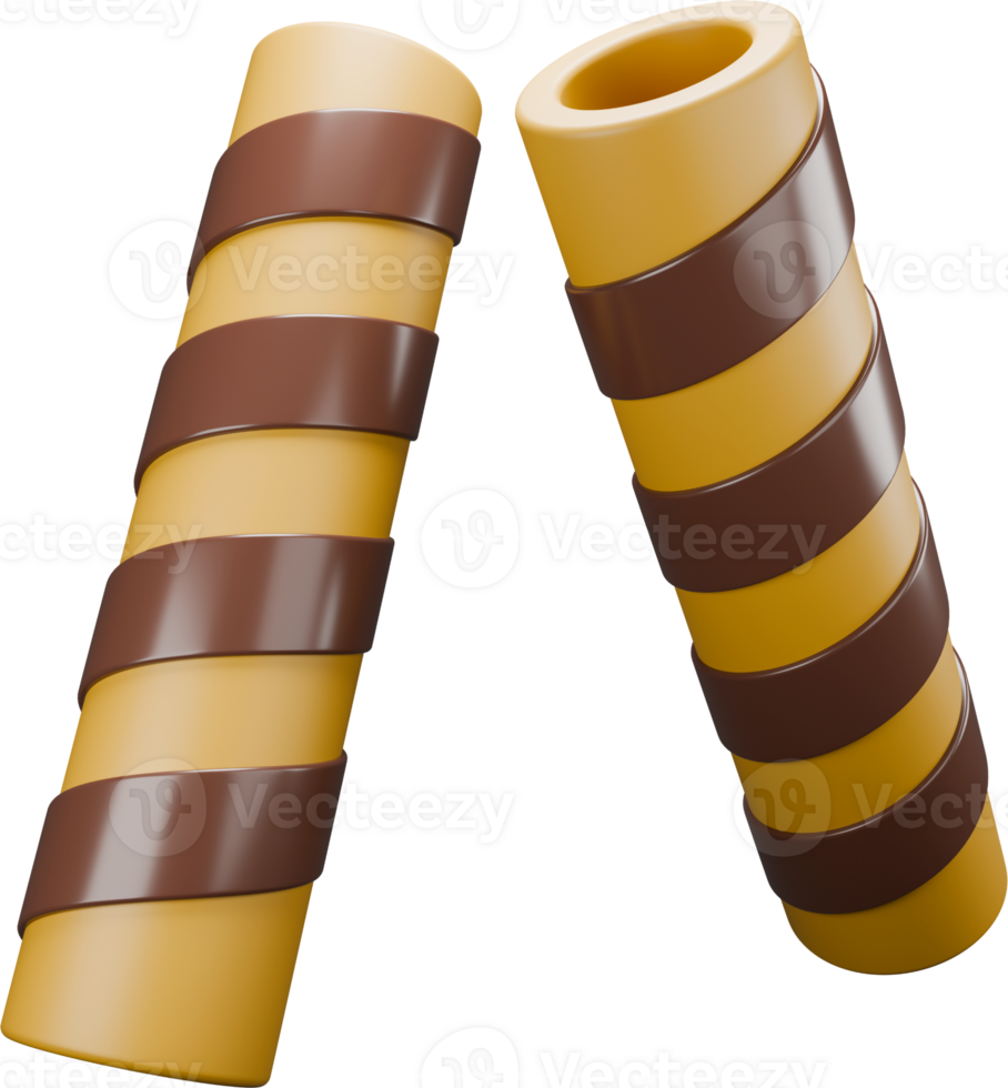 a 3d illustration of chocolate sticks png