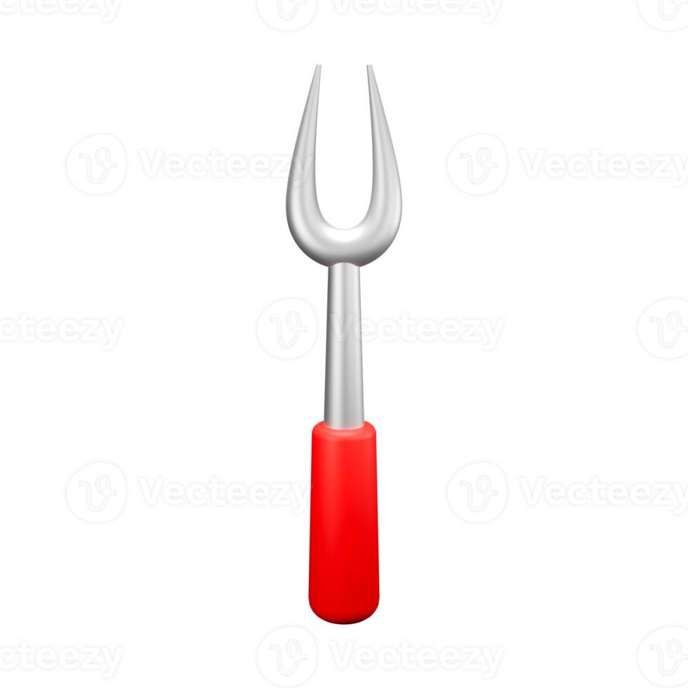 a 3d icon render fork barbecue png