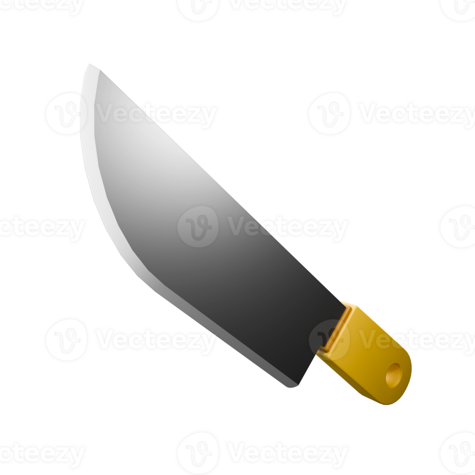 a 3d icon render sharp knife png