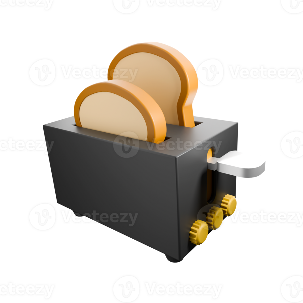 a 3d icon render toaster png