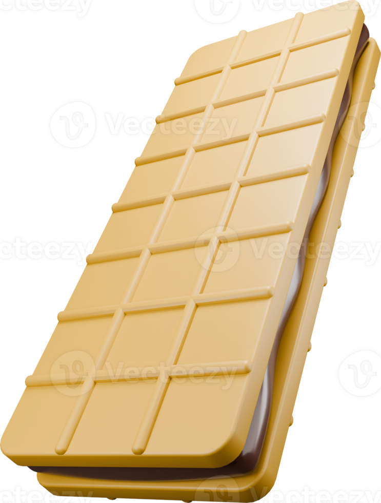 a 3d rendered illustration of sweet chocolate wafer png